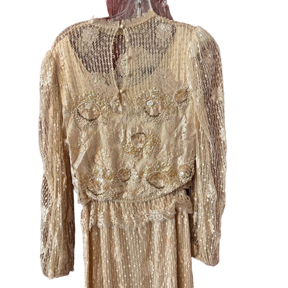 Rina diMontella Gold Long Sleeve Dress - Picture 2 of 8